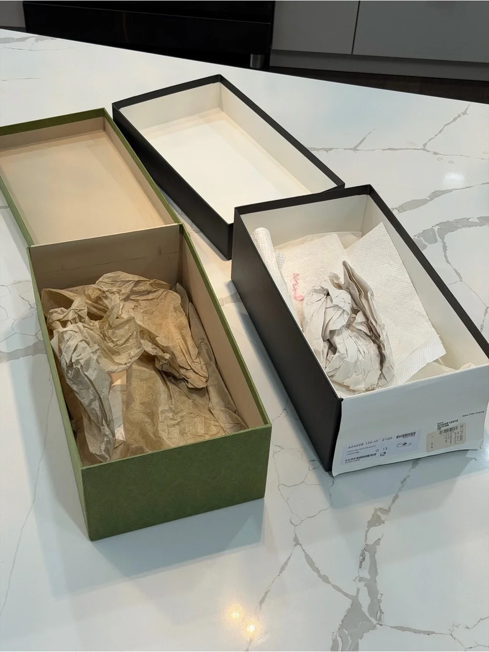 Gucci Shoe Boxes in Green & Black
